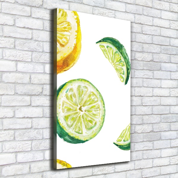 Picture canvas print Lime and lemons