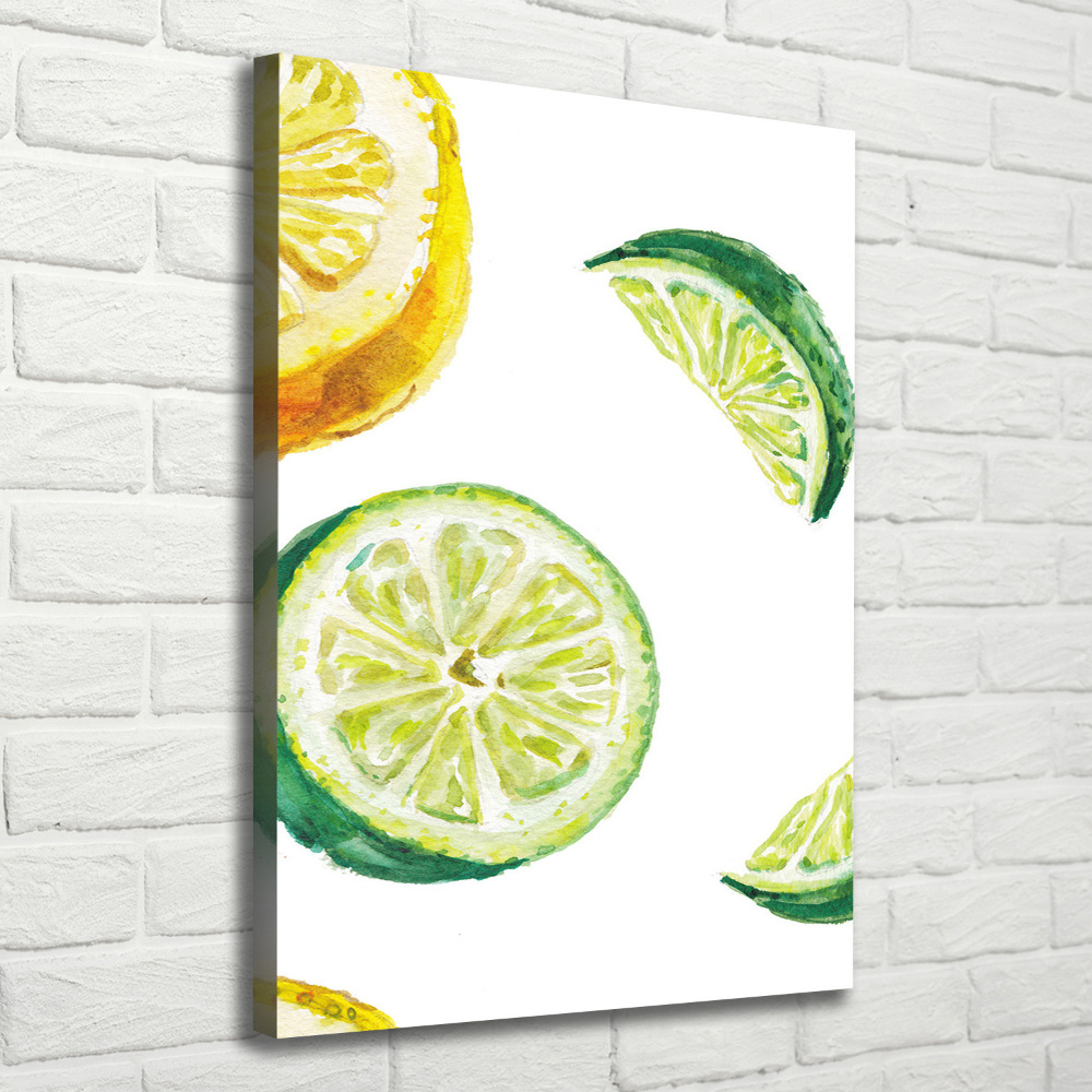 Picture canvas print Lime and lemons