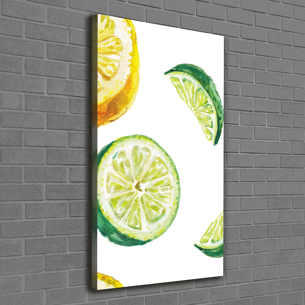 Picture canvas print Lime and lemons