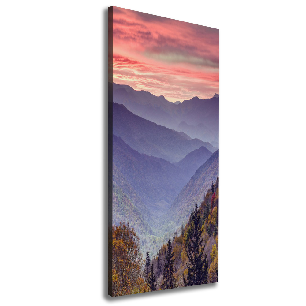 Canvas wall art Fog over the mountains