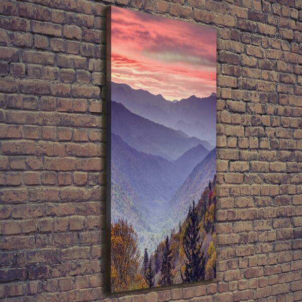 Canvas wall art Fog over the mountains