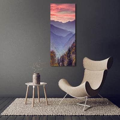 Canvas wall art Fog over the mountains