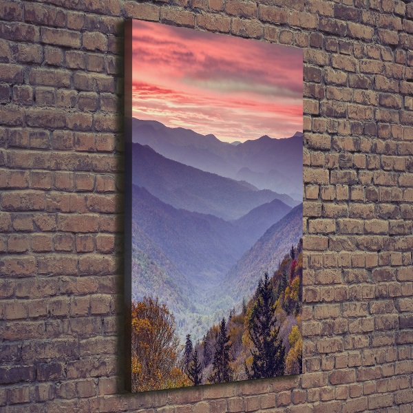 Canvas wall art Fog over the mountains