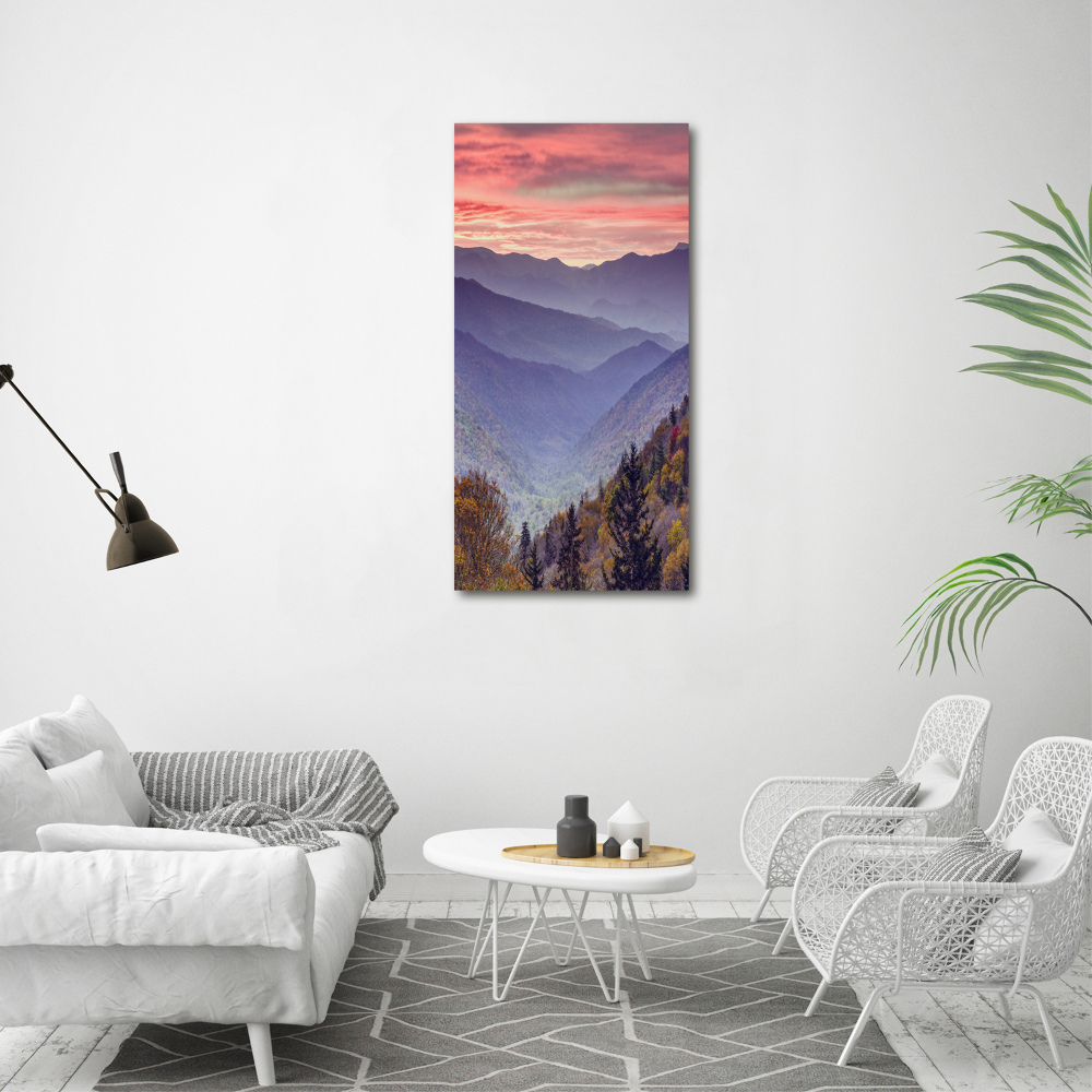 Canvas wall art Fog over the mountains