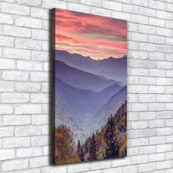 Canvas wall art Fog over the mountains