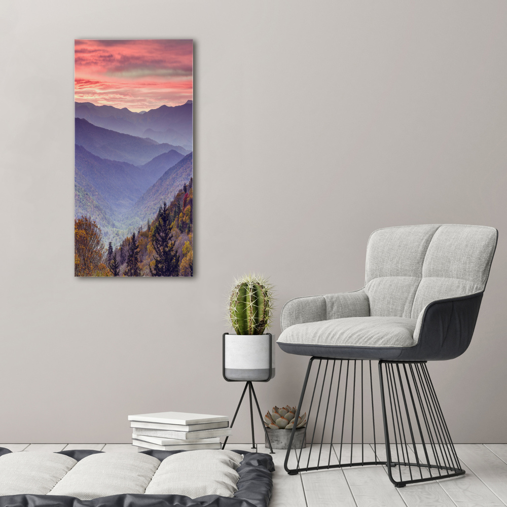 Canvas wall art Fog over the mountains