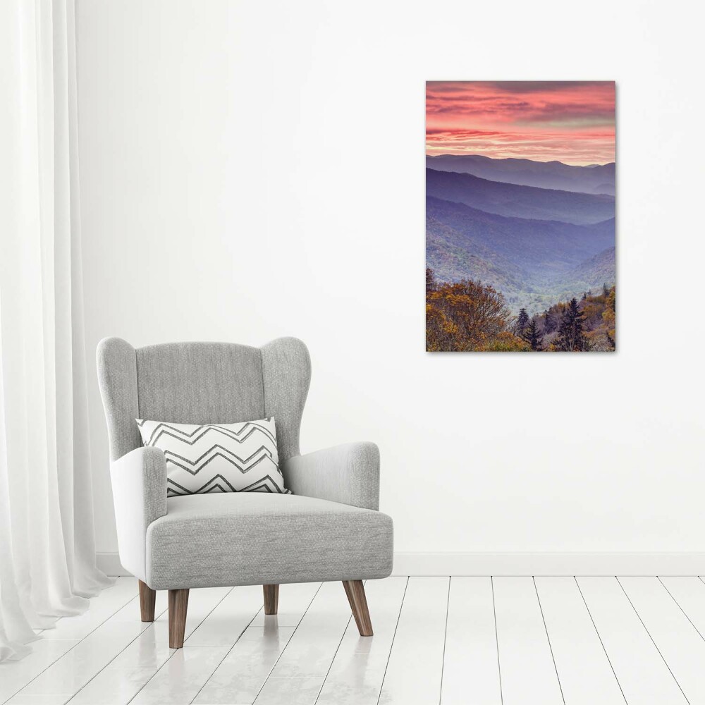 Canvas wall art Fog over the mountains