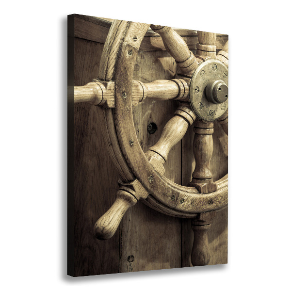 Large canvas wall art Rudder on the yacht