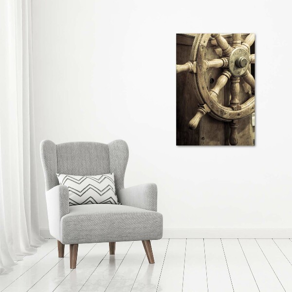 Large canvas wall art Rudder on the yacht