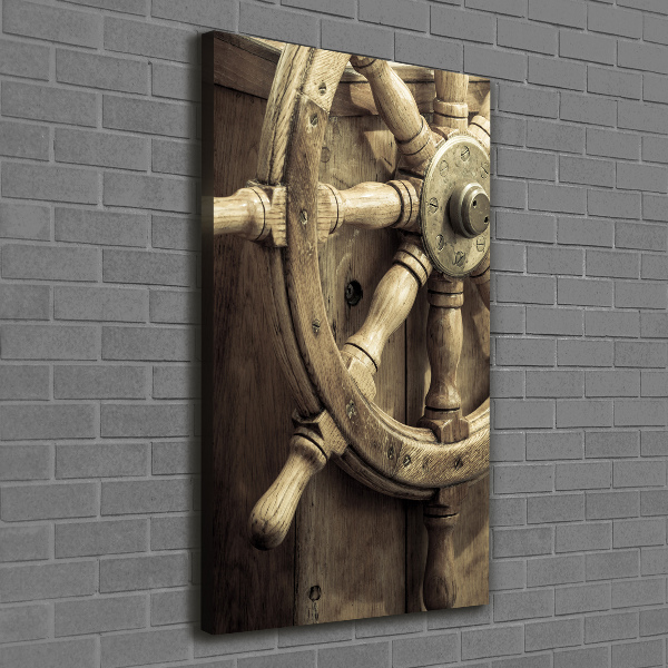 Large canvas wall art Rudder on the yacht