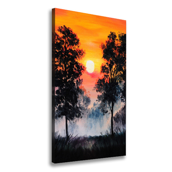 Canvas wall art Sunset forest