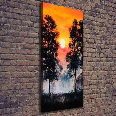 Canvas wall art Sunset forest