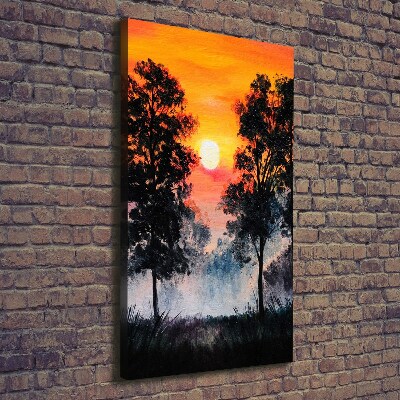 Canvas wall art Sunset forest