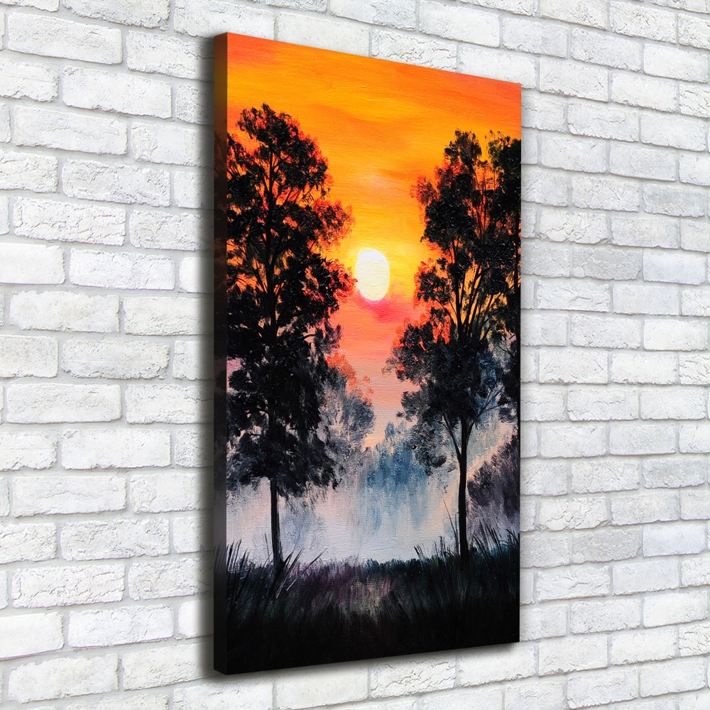 Canvas wall art Sunset forest