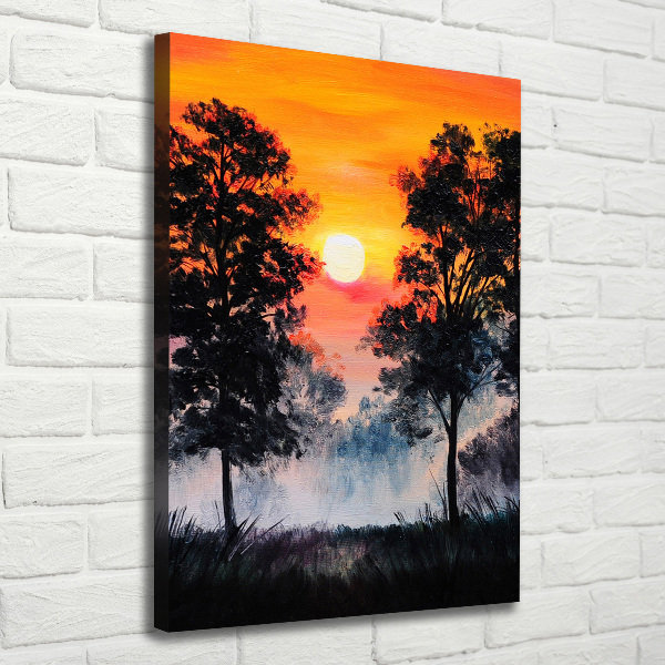 Canvas wall art Sunset forest