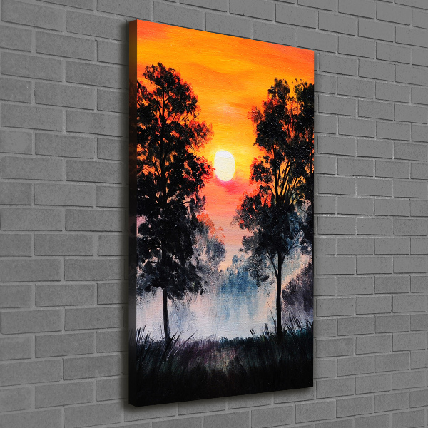 Canvas wall art Sunset forest