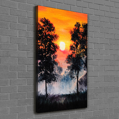 Canvas wall art Sunset forest