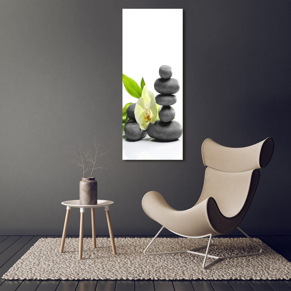 Canvas wall art Orchid and stones