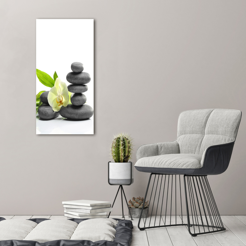 Canvas wall art Orchid and stones