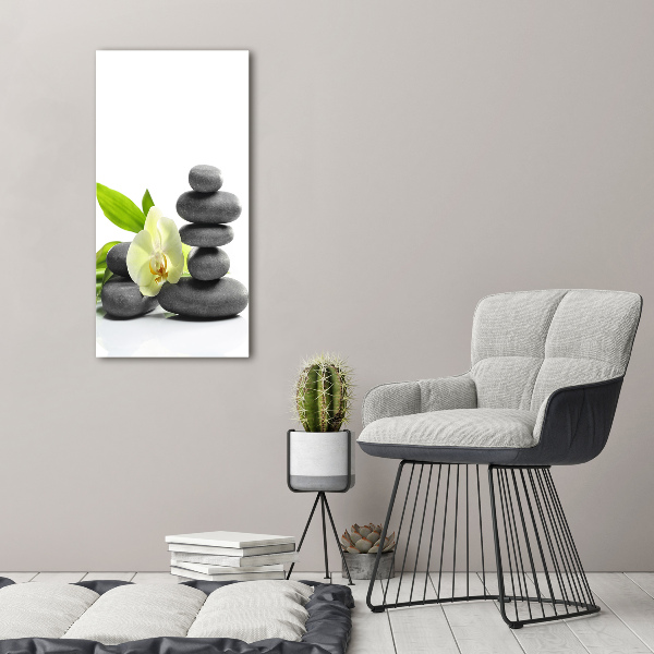 Canvas wall art Orchid and stones