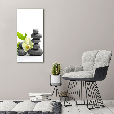 Canvas wall art Orchid and stones