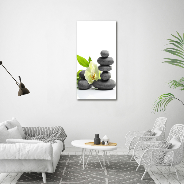 Canvas wall art Orchid and stones