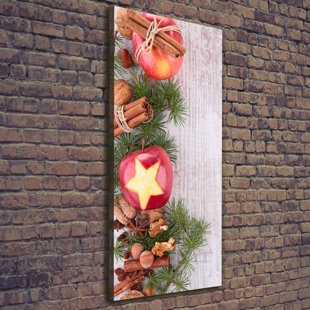 Wall art canvas large Christmas apples