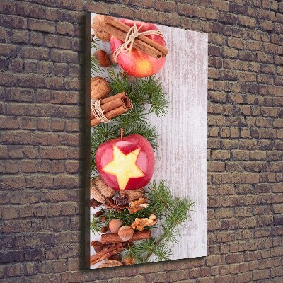 Wall art canvas large Christmas apples