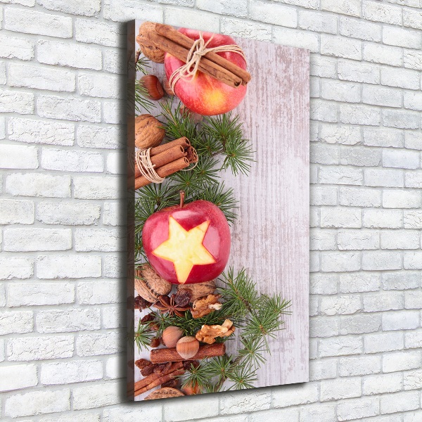 Wall art canvas large Christmas apples