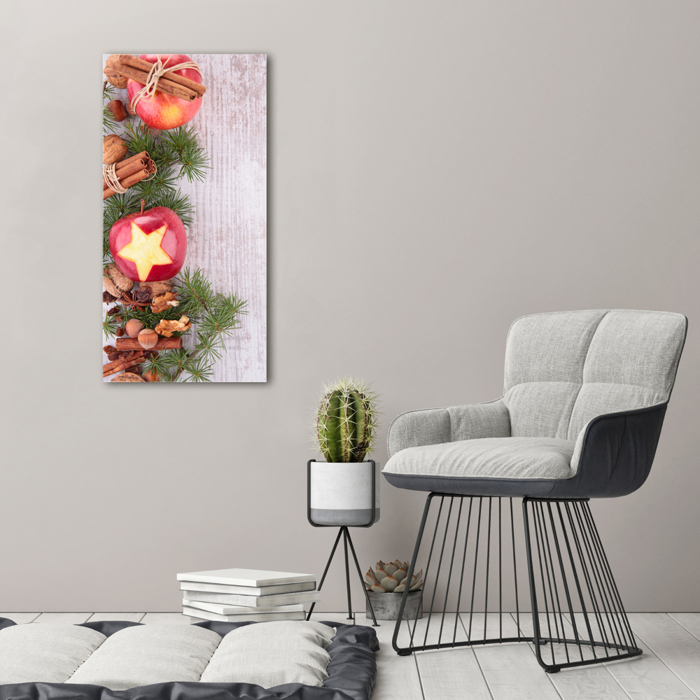 Wall art canvas large Christmas apples