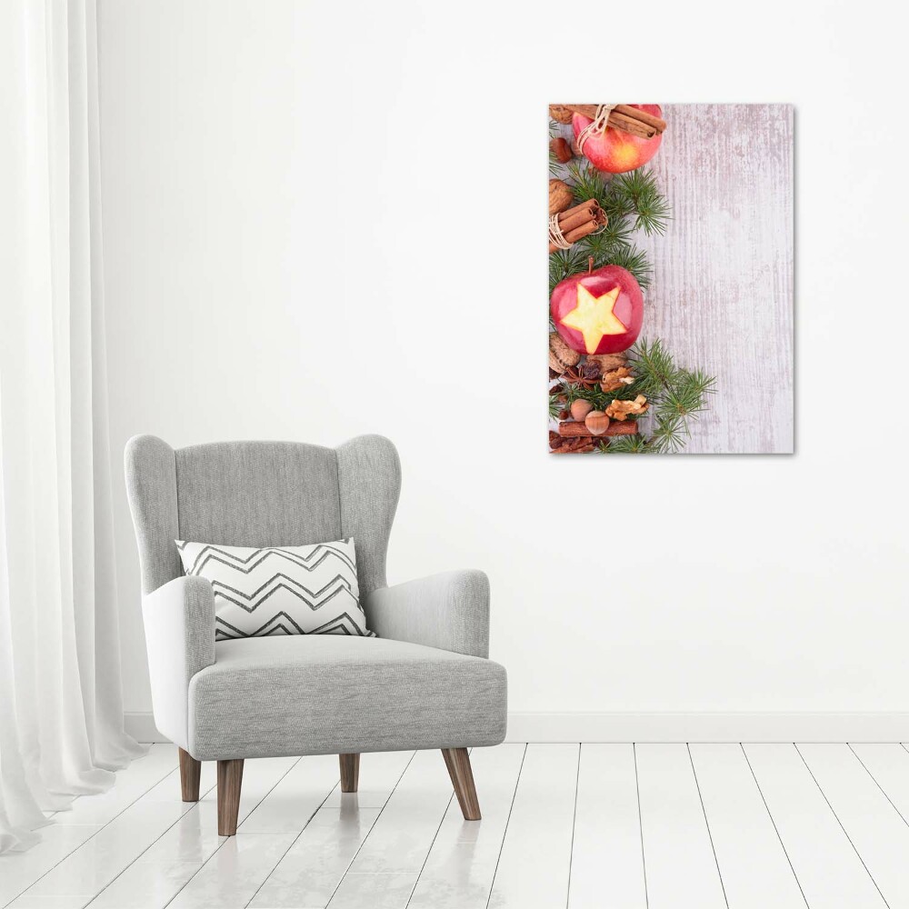 Wall art canvas large Christmas apples