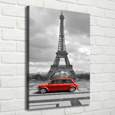 Large canvas wall art Eiffel Tower Auto