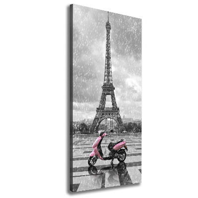 Large canvas wall art Eiffel tower scooter