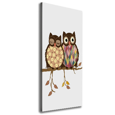 Canvas wall art A pair of owls on the branches