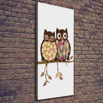 Canvas wall art A pair of owls on the branches