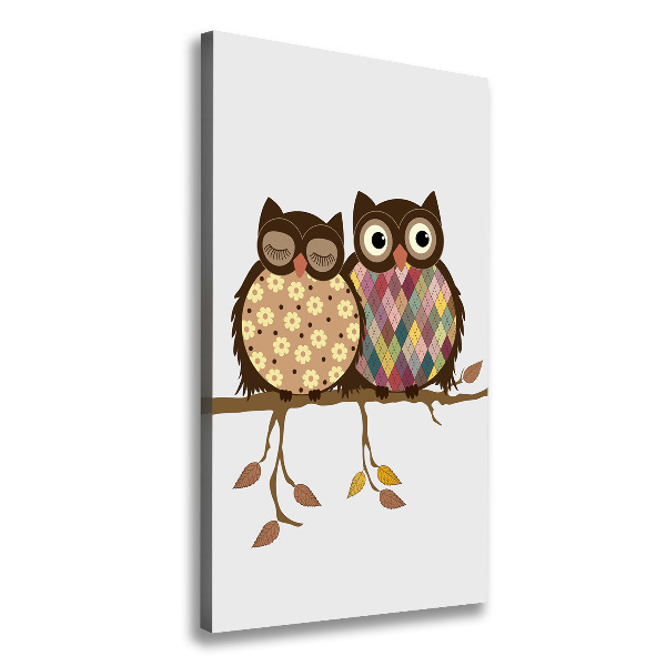 Canvas wall art A pair of owls on the branches