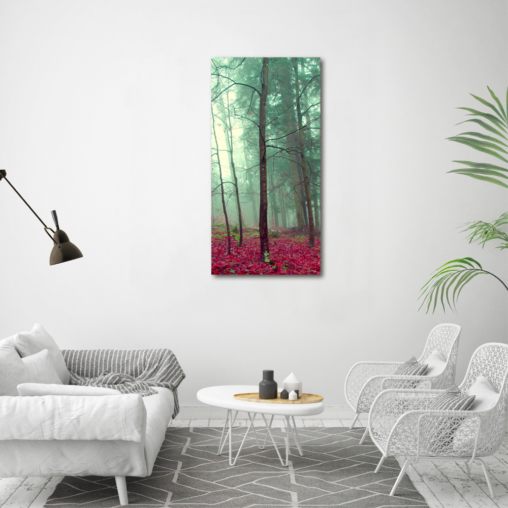 Wall art canvas large Forest in autumn