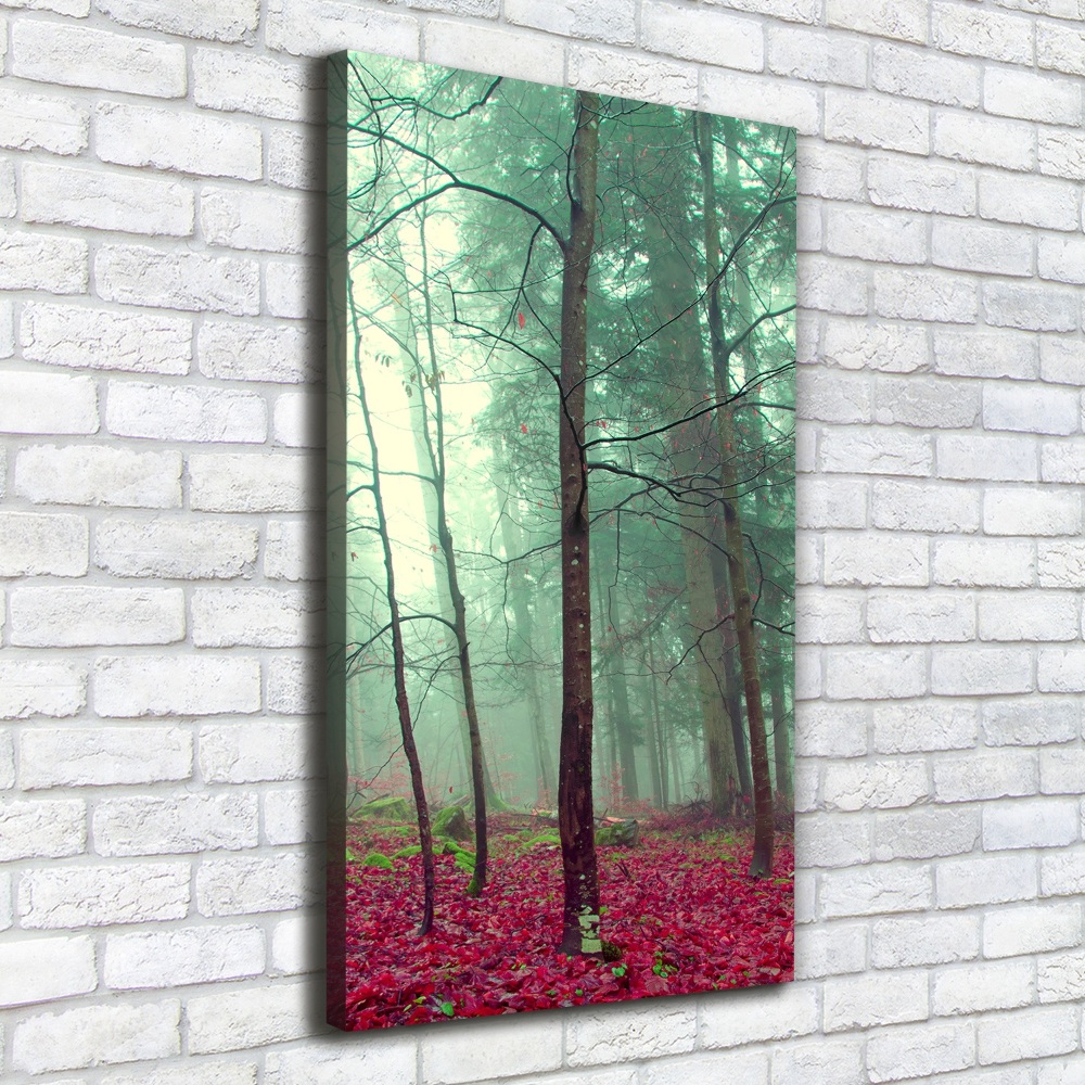 Wall art canvas large Forest in autumn