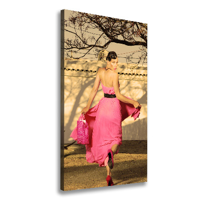 Canvas wall art A woman in pink