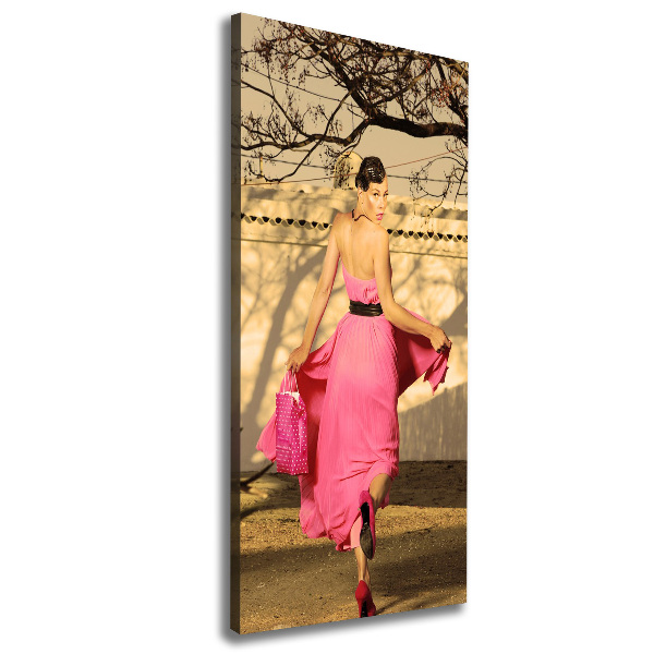 Canvas wall art A woman in pink