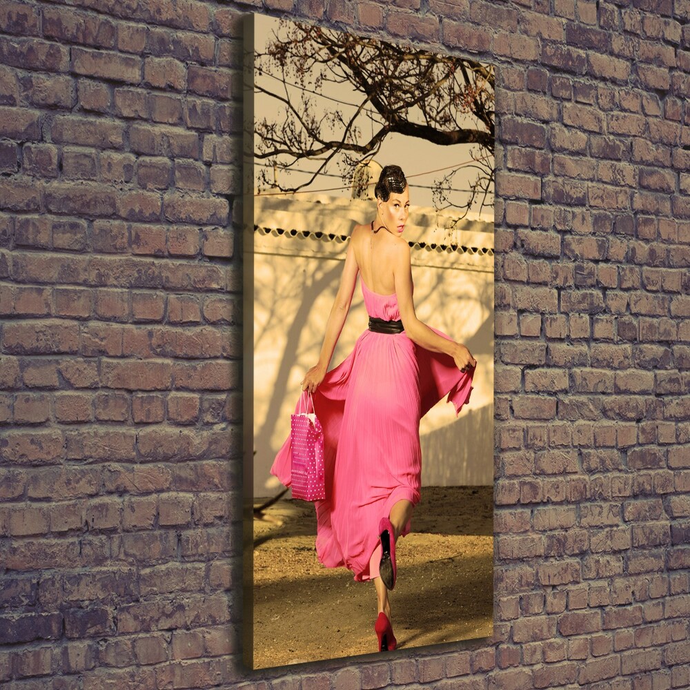 Canvas wall art A woman in pink