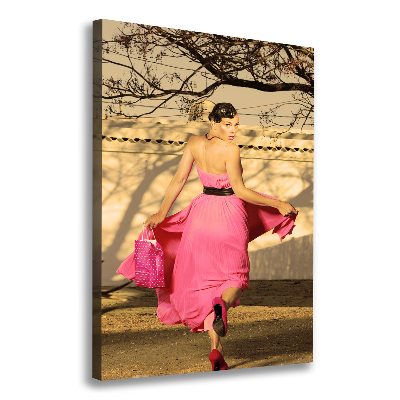 Canvas wall art A woman in pink