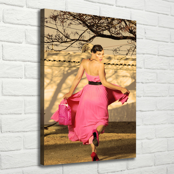 Canvas wall art A woman in pink