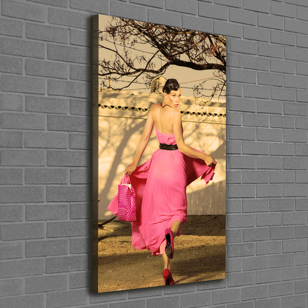 Canvas wall art A woman in pink