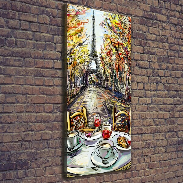 Wall art canvas large Breakfast in Paris