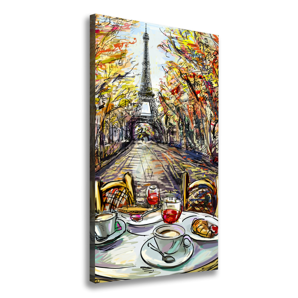 Wall art canvas large Breakfast in Paris