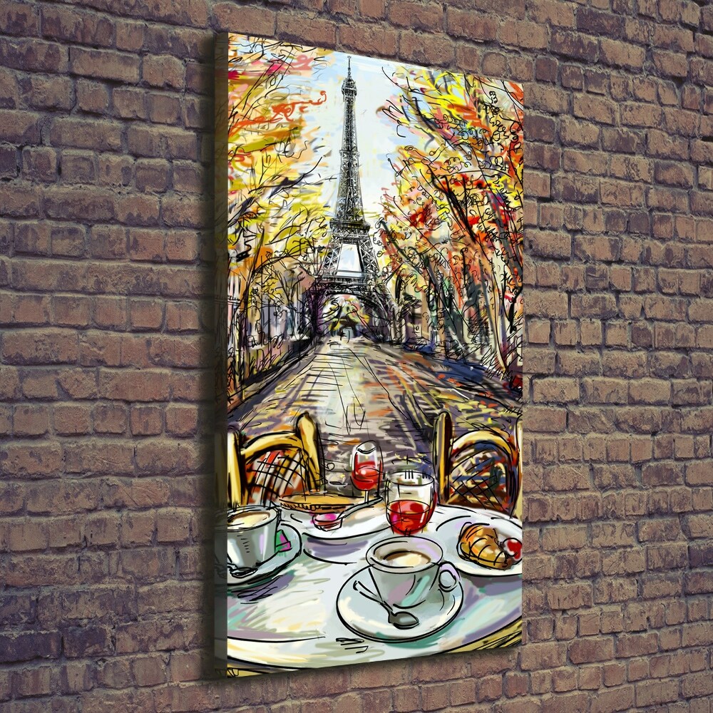 Wall art canvas large Breakfast in Paris