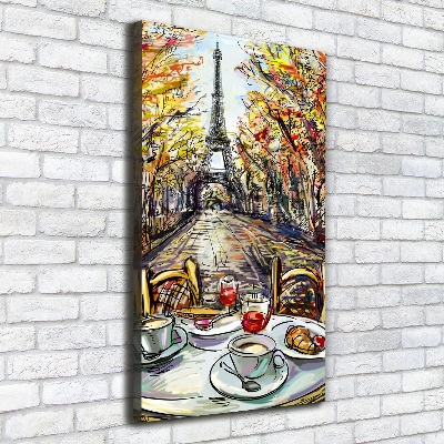 Wall art canvas large Breakfast in Paris