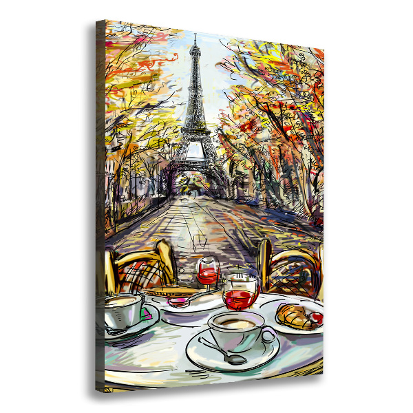 Wall art canvas large Breakfast in Paris