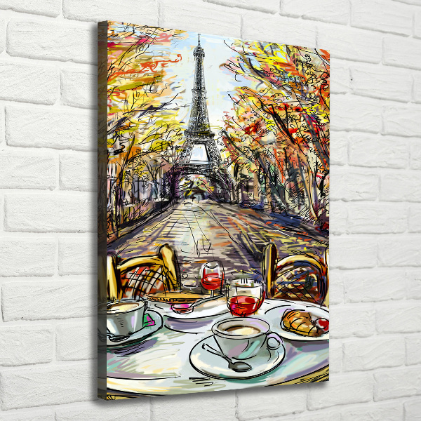 Wall art canvas large Breakfast in Paris